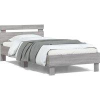 Berkfield Home Bed Frame without Mattress with LED Lights Grey Sonoma 100x200 cm