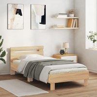 Bed Frame without Mattress with Headboard Sonoma Oak 90x190 cm Single