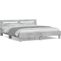 Berkfield Home Bed Frame without Mattress Concrete Grey 200x200 cm
