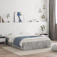Berkfield Home Bed Frame with Drawers without Mattress Concrete Grey 120x200 cm | Size: Small Double