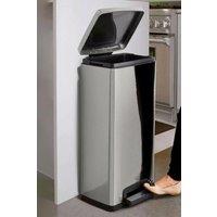 30L Stainless Steel Pedal Dustbin Step Open Trash Can Waste Bin