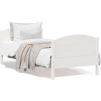 Bed Frame without Mattress White 90x190 cm Single Solid Wood Pine