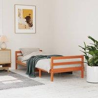 Berkfield Home Bed Frame Wax Brown 90x190 cm Single Solid Wood Pine
