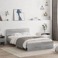 Bed Frame without Mattress Grey Sonoma 120x190 cm Small Double