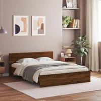 Berkfield Home Bed Frame without Mattress Brown Oak 150x200 cm King Size