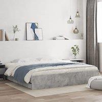 Berkfield Home Bed Frame with Drawers without Mattress Concrete Grey 200x200 cm