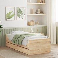 Bed Frame without Mattress Sonoma Oak 75x190 cm Small Single Small Single