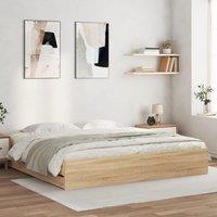 Berkfield Home Bed Frame with Drawers without Mattress Sonoma Oak 200x200 cm in Brown