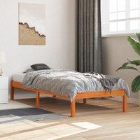 Berkfield Home Bed Frame without Mattress Wax Brown 75x190 cm Small Single Solid Wood Pine