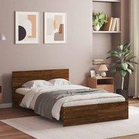 Berkfield Home Bed Frame without Mattress Brown Oak 135x190 cm Double