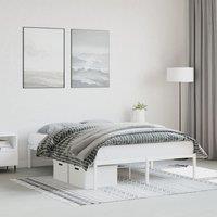 Berkfield Home Metal Bed Frame without Mattress White 140x190cm | Size: 140x190 cm