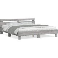 Bed Frame without Mattress Grey Sonoma 200x200 cm