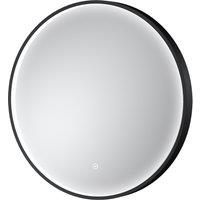 Balterley Round Inset Framed LED Mirror with Demister Pad, 600mm - Black