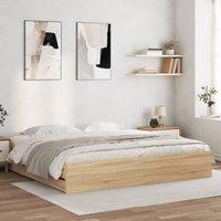 Berkfield Home Bed Frame with Drawers without Mattress Sonoma Oak 180x200 cm Super King in Brown