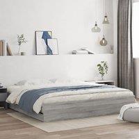 Berkfield Home Bed Frame with Drawers without Mattress Grey Sonoma 200x200 cm