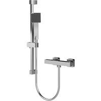 Balterley Square Bar Valve & Slide Rail Shower Kit Chrome in Silver