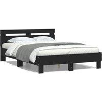 Bed Frame without Mattress Black 135x190 cm Double