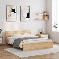 Berkfield Home Bed Frame without Mattress Sonoma Oak 140x200 cm in Brown