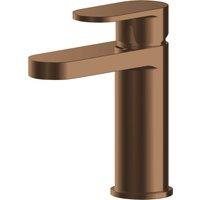 Balterley Current Round Mono Basin Mixer Tap, Push Button Waste - Brushed Bronze in Brown