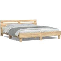 Bed Frame with LED without Mattress Sonoma Oak 180x200 cm Super King
