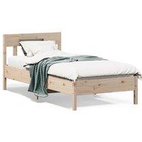 Berkfield Home Bed Frame without Mattress 75x190 cm Small Single Solid Wood Pine in Brown