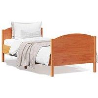 Bed Frame without Mattress Wax Brown 90x190 cm Single Solid Wood Pine
