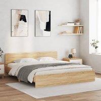 Berkfield Home Bed Frame without Mattress Sonoma Oak 200x200 cm in Brown