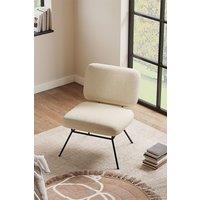 Metal Faux Wool Accent Chair Occasional Chair