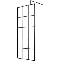 Balterley 8mm Safety Glass Black Framed Wetroom Screen - 800mm