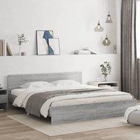 Berkfield Home Bed Frame without Mattress Grey Sonoma 180x200 cm Super King