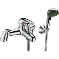 Balterley Willow 1 Lever Deck Mounted Bath Shower Mixer Tap & Shower Kit, Chrome in Silver