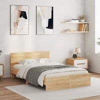 Bed Frame without Mattress Sonoma Oak 120x200 cm