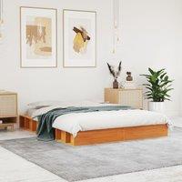 Berkfield Home Bed Frame without Mattress Wax Brown 120x190 cm Small Double Solid Wood Pine
