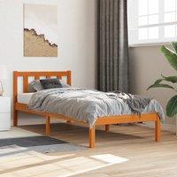 Berkfield Home Bed Frame without Mattress Wax Brown 100x200 cm Solid Wood Pine