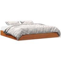 Bed Frame without Mattress Wax Brown 180x200 cm Super King Solid Wood Pine