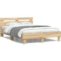 Berkfield Home Bed Frame without Mattress Sonoma Oak 120x200 cm in Brown | Size: Small Double
