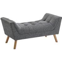 Soft Chenille Upholstered Bench with Wooden Legs