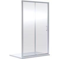 Balterley 6mm Toughened Safety Glass Sliding Shower Door 1900 x 1000mm Chrome in Silver