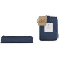 Panda London Panda Bamboo & French Linen Fitted Sheet in Navy | Size: Double