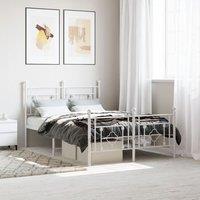 Berkfield Home Metal Bed Frame without Mattress with Footboard White 120x190cm | Size: 120x190 cm