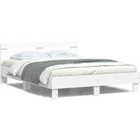 Berkfield Home Bed Frame with LED without Mattress White 150x200 cm King Size