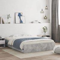 Berkfield Home Bed Frame with Drawers without Mattress Concrete Grey 140x190 cm