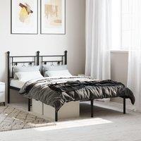 Berkfield Home Metal Bed Frame without Mattress with Headboard Black 120x190cm | Size: 120x190 cm