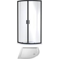 Balterley Ruwa Quadrant Shower Suite & 6mm Glass 900x900mm Tray Enclosure Black