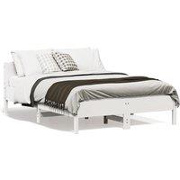 Bed Frame without Mattress White 140x190 cm Solid Wood Pine