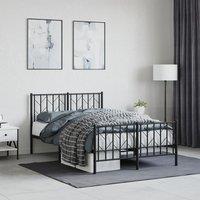 Berkfield Home Metal Bed Frame without Mattress with Footboard Black 120x190cm | Size: 120x190 cm