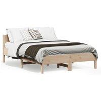 Berkfield Home Bed Frame without Mattress 135x190 cm Double Solid Wood Pine in Brown