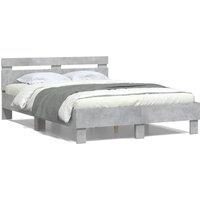 Bed Frame without Mattress Concrete Grey 135x190 cm Double