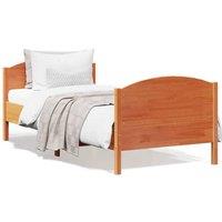 Bed Frame without Mattress Wax Brown 90x200 cm Solid Wood Pine