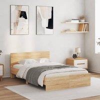 Bed Frame without Mattress Sonoma Oak 120x190 cm Small Double